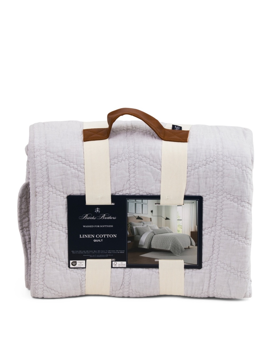 BROOKS BROTHERS pebble linen and cotton blend openstock quilt set